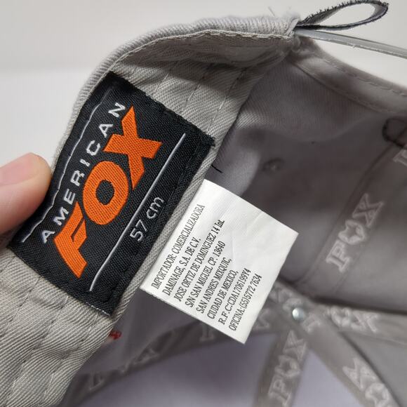 American Fox Snapback Cap Gray One Size Adjustable Embroidered 6 Panel - Picture 9 of 9